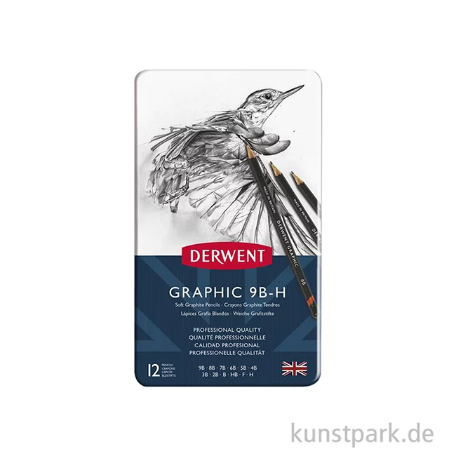 Artikelbild 2 des Artikels “Derwent GRAPHIC Sketching 12 Bleistifte im Metalletui, Härte 9B bis H “
