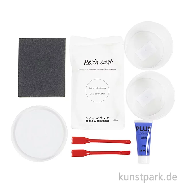 Artikelbild 2 des Artikels “DIY Set - Tablett Gießen mit Marmorierung, Blau, Weiß “