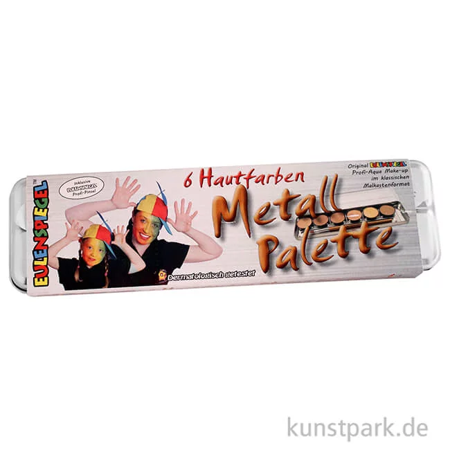 Artikelbild 2 des Artikels “Eulenspiegel 6 Hautfarben Metall-Palette mit Pinsel “