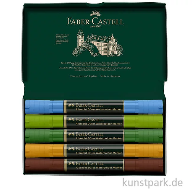 Artikelbild 2 des Artikels “Faber-Castell ALBRECHT DÜRER, 5 Aquarellmarker als Plein Air-Set “