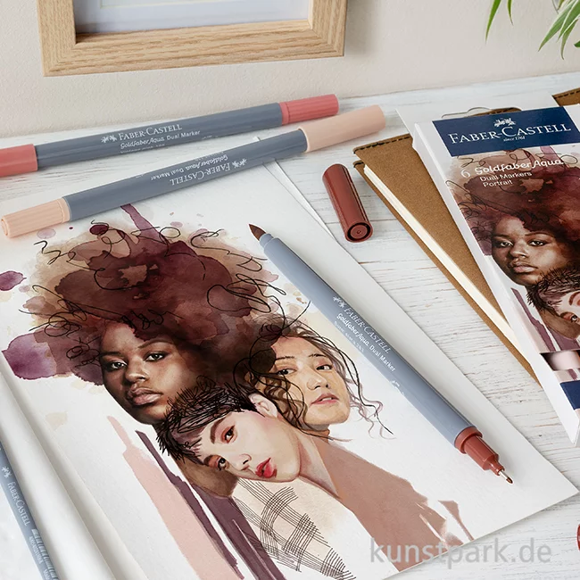 Artikelbild 2 des Artikels “Faber-Castell GOLDFABER Aqua Dual Marker 6er Set, Portrait “