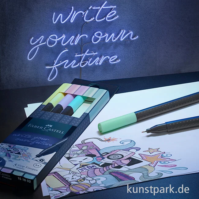 Artikelbild 2 des Artikels “Faber-Castell Grip Fineliner 0,4 mm - 5er Etui - Pastell “