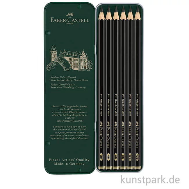 Artikelbild 2 des Artikels “Faber-Castell PITT Graphite Matt - 6 Stifte im Metalletui “