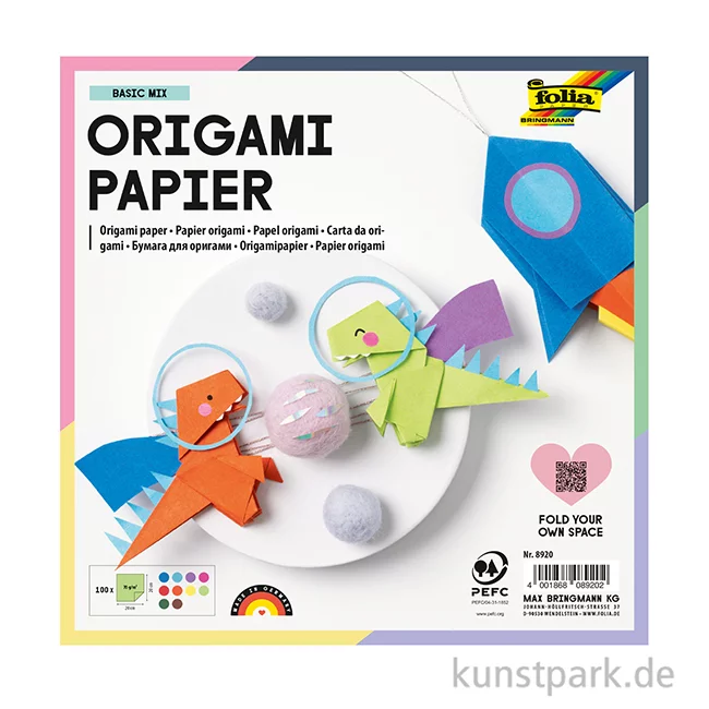 Artikelbild 2 des Artikels “Faltblätter eckig, 100 Blatt, 70g - farbig sortiert “