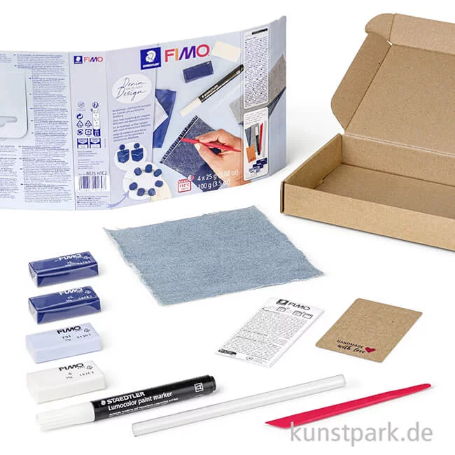 Artikelbild 2 des Artikels “FIMO Modellierset mit 4 x 25 g + Zubehör - Denim Design “