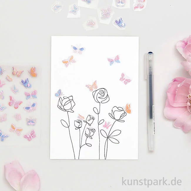 Artikelbild 2 des Artikels “Foliensticker - La Vie en Rose, Schmetterlinge, 4 Bögen “