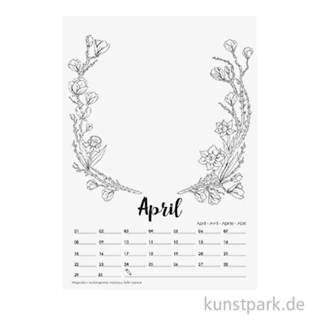 Artikelbild 2 des Artikels “Foto- und Ausmalkalender A4, Blumen & Pflanzen Motive “