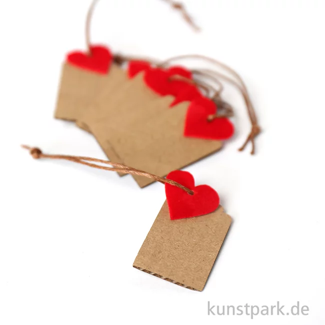 Artikelbild 2 des Artikels “Geschenkanhänger aus Karton mit Herz, Rot, 4,5 x 2,5 cm, 6 Stück “