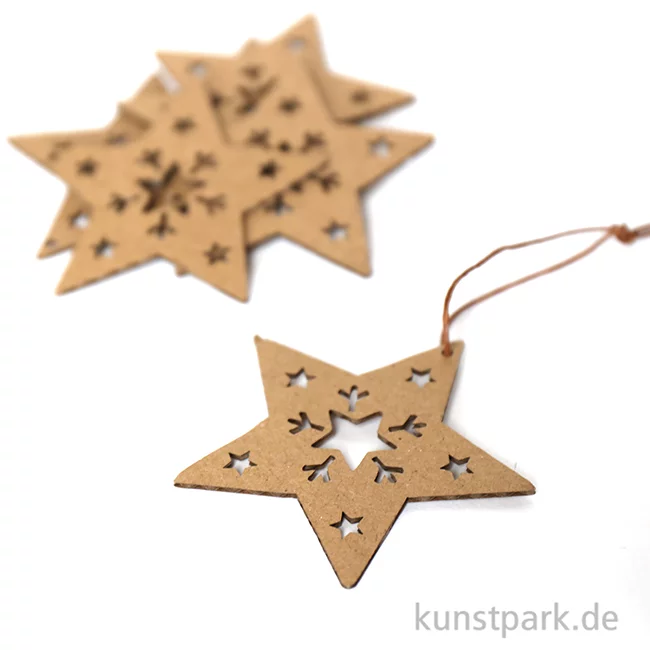 Artikelbild 2 des Artikels “Geschenkanhänger aus Karton - Stern, Natur, 7 x 6,6 cm, 6 Stück “