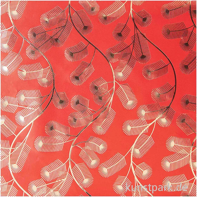 Artikelbild 2 des Artikels “Geschenkpapier - Christmas Rocks, Tannenzweige, Rot, 200 x 70 cm “