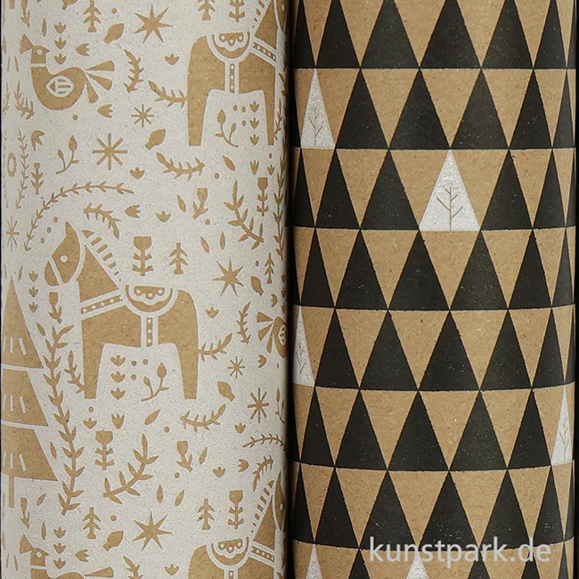Artikelbild 2 des Artikels “Geschenkpapier Set mit Zubehör - Nordic, Kraft & Weiß “