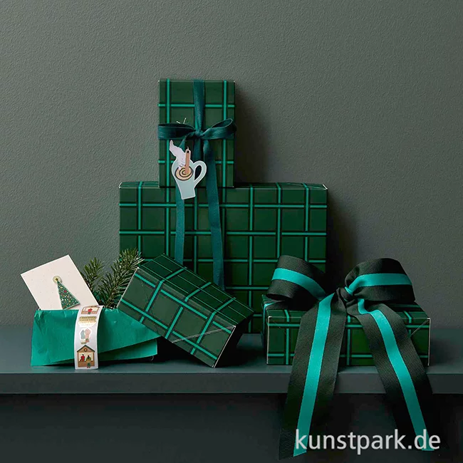 Artikelbild 2 des Artikels “Geschenkschachtel Set - Raster, Grün, 4 Stück “