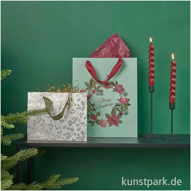Artikelbild 2 des Artikels “Geschenktüte - Tannenzweige, Gold, 22 x 18 x 10 cm “