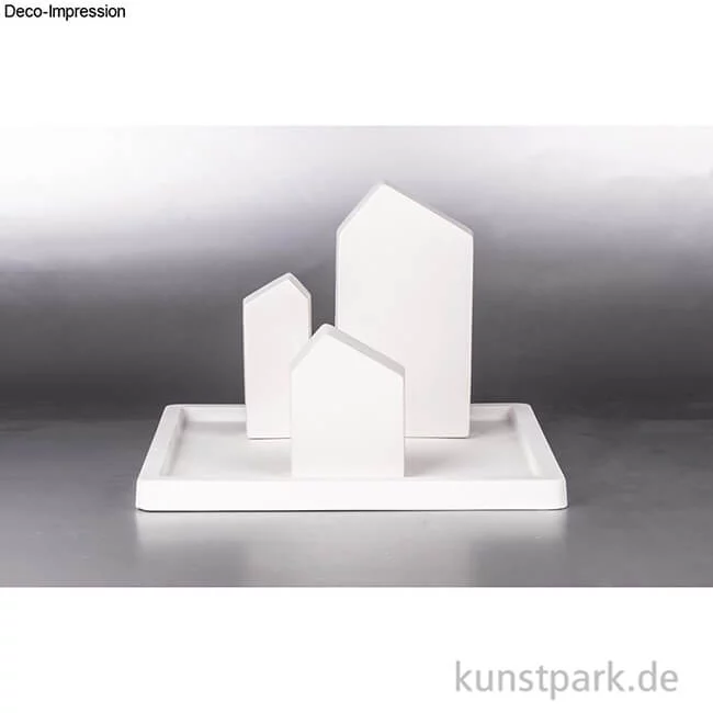 Artikelbild 2 des Artikels “Gießform - 3 Häuser mit Schrägdach, Tiefe 3 cm “