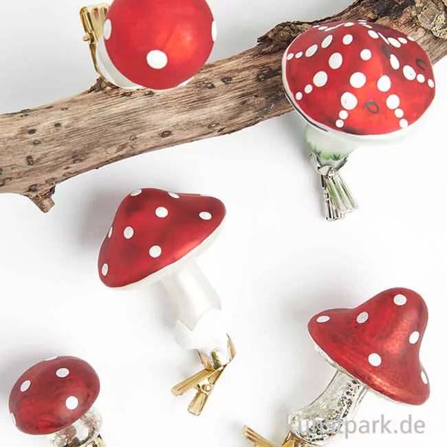 Artikelbild 2 des Artikels “Glas-Clip Fliegenpilz, Spitz, Antik, 5,7 x 5,7 x 10,5 cm “