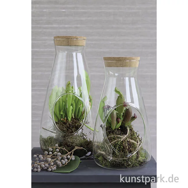Artikelbild 2 des Artikels “Glasflasche mit Öffnung + Korkdeckel, Durchmesser 12 cm, Höhe 22 cm “