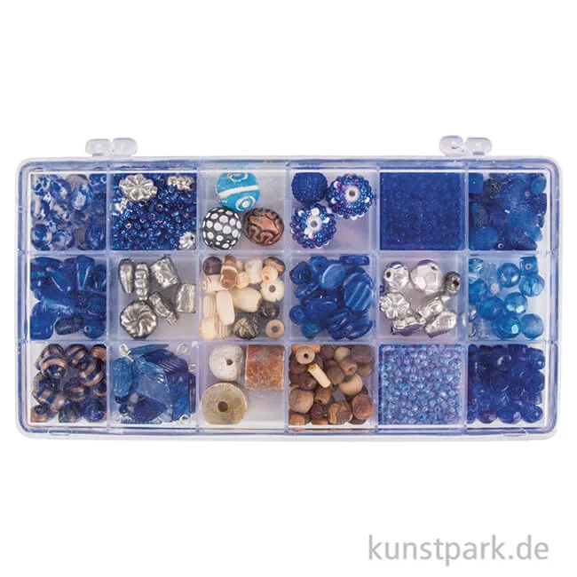 Artikelbild 2 des Artikels “Glasperlen-Mix in Kunststoffbox, 240 g - Aquamarin “