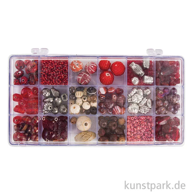 Artikelbild 2 des Artikels “Glasperlen-Mix in Kunststoffbox, 240 g - Rubin “