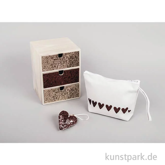 Artikelbild 2 des Artikels “Glitzerstoff - Gold & Nougat, 2 Stück, 14,8 x 21 cm “