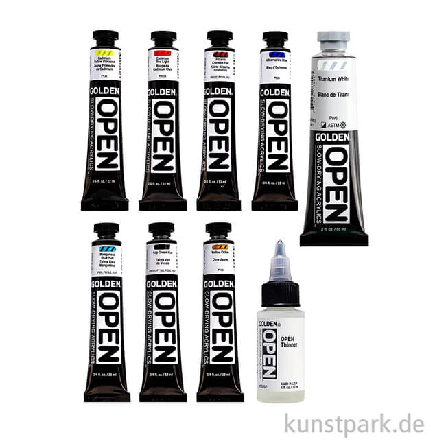 Artikelbild 2 des Artikels “GOLDEN Open Acryl Landscape Set, 7 x 22 ml + Titanium White + Thinner “