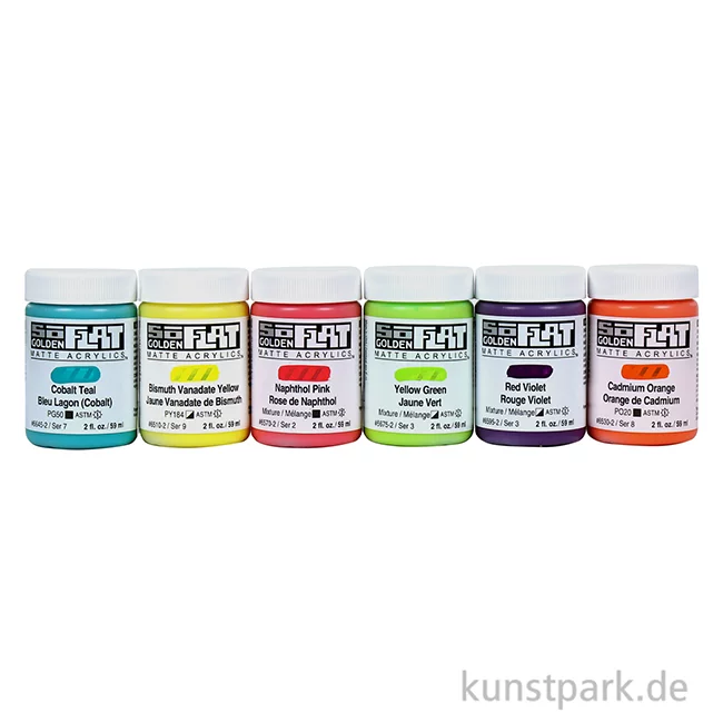 Artikelbild 2 des Artikels “GOLDEN SoFlat - Matte Acrylfarbe, 6 x 59 ml im Set, Zing Color “