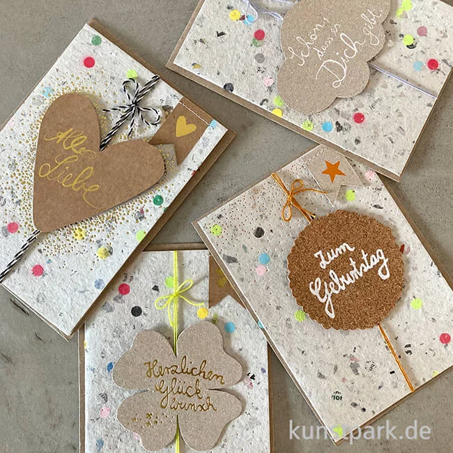 Artikelbild 2 des Artikels “Good old friends - Konfettipapierkarte, Schön, dass es Dich gibt “