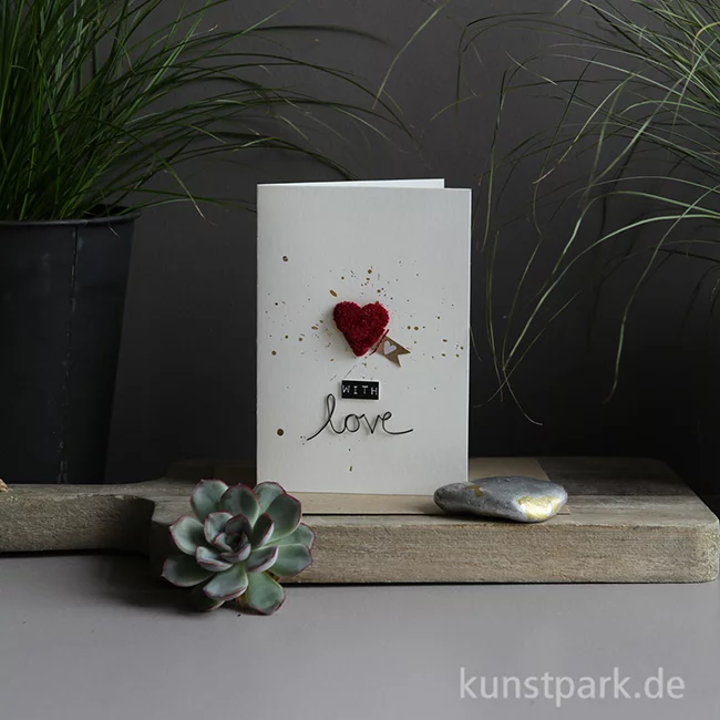 Artikelbild 2 des Artikels “Good old friends - PompPomkarte, Rotes Herz, With love “