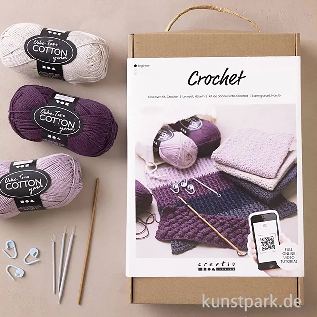 Artikelbild 2 des Artikels “Häkeln Lernset mit Garn, Häkelnadeln und Zubehör “