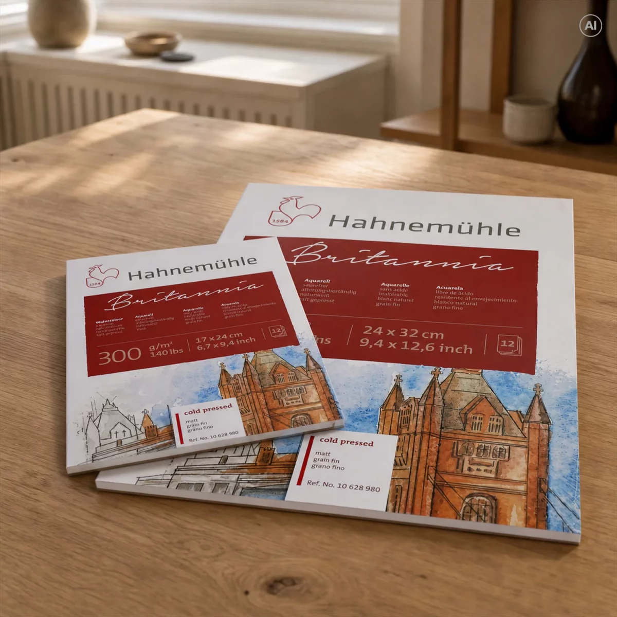Artikelbild 2 des Artikels “Hahnemühle BRITANNIA Aquarellblock, 12 Blatt, 300g matt 24 x 32 cm“