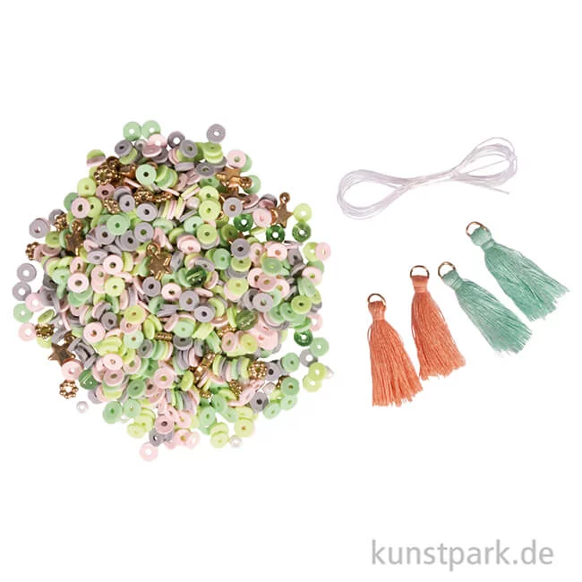 Artikelbild 2 des Artikels “Heishi Perlen Set mit Schmuckzubehör, Orientgrün “