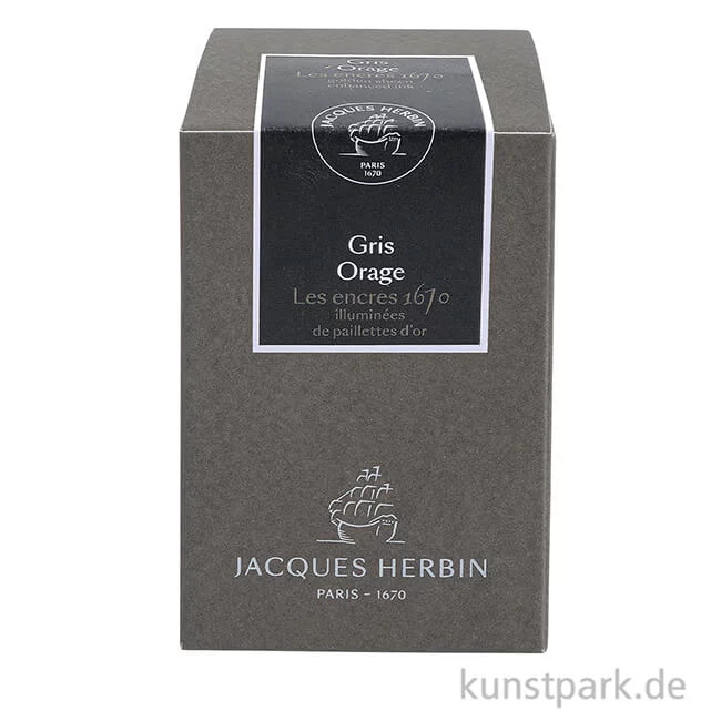 Artikelbild 2 des Artikels “HERBIN Luxus Schreibtinte 1670 mit Goldschimmer - Sturmgrau, 50 ml “