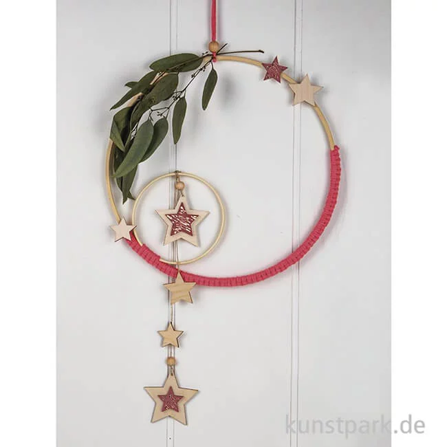 Artikelbild 2 des Artikels “Holz Deko Sterne, Natur, 3,5-7,5 cm, 10 Stück + Kordel “