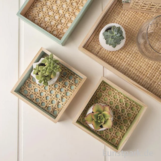 Artikelbild 2 des Artikels “Holz Deko Tablett Set, Natur, 31,5 x 21,5 x 3 cm, 6-teilig “