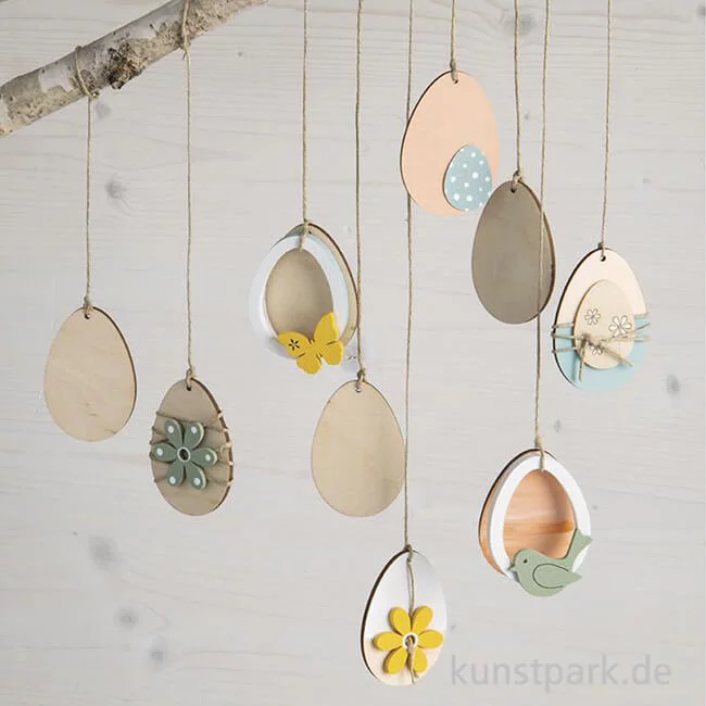 Artikelbild 2 des Artikels “Holz Ei mit Kordel, Natur, 4,5 x 6,5 cm, 12 Stück “