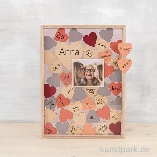 Artikelbild 2 des Artikels “Holz-Gästebuch mit Herzen, zum Stellen, 35x26x4 cm “