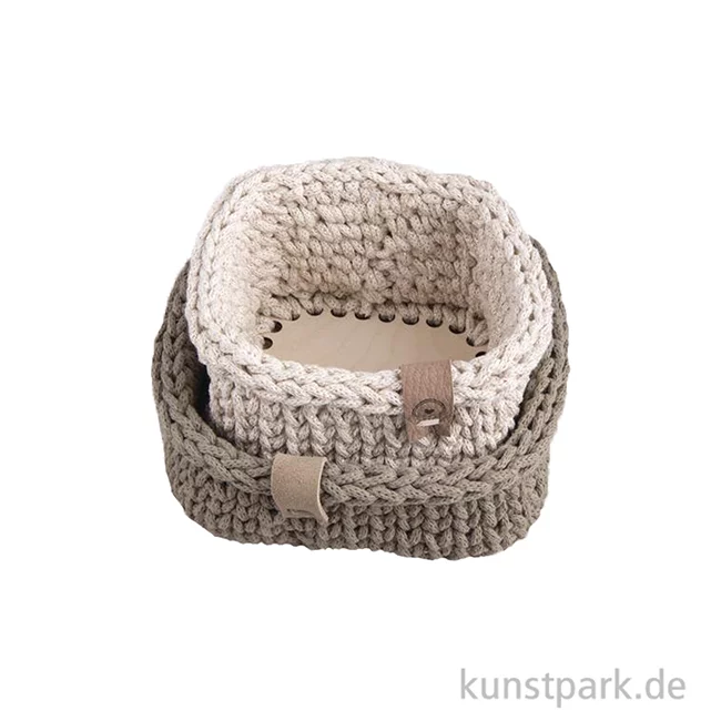Artikelbild 2 des Artikels “Holz Häkelböden Set, Natur, 16,5 x 16,5 cm + 12,5 x 12,5 cm “