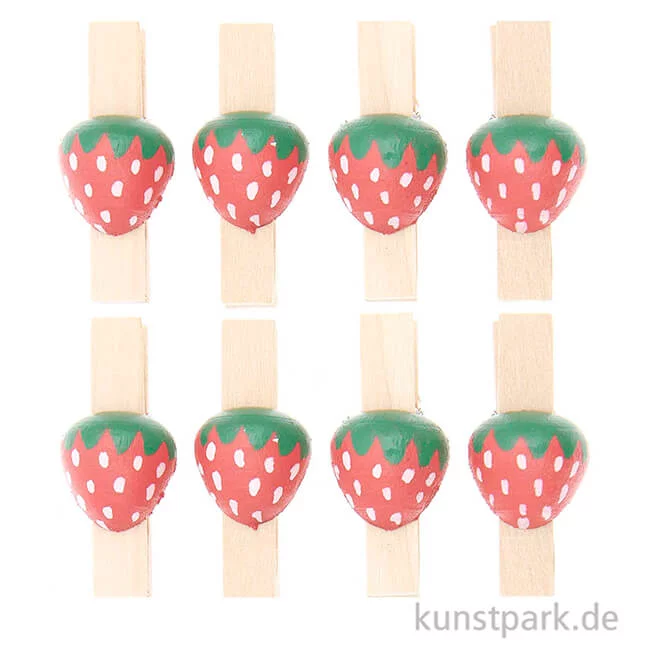 Artikelbild 2 des Artikels “Holz-Klammern Erdbeere, 8 Stück “