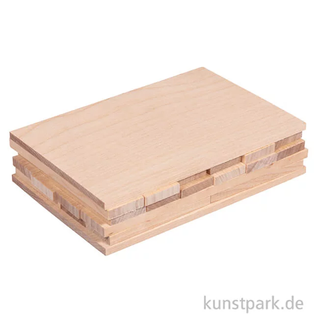 Artikelbild 2 des Artikels “Holz Klötzchen + Platten zum Basteln, Natur, Mini, 34er Set “