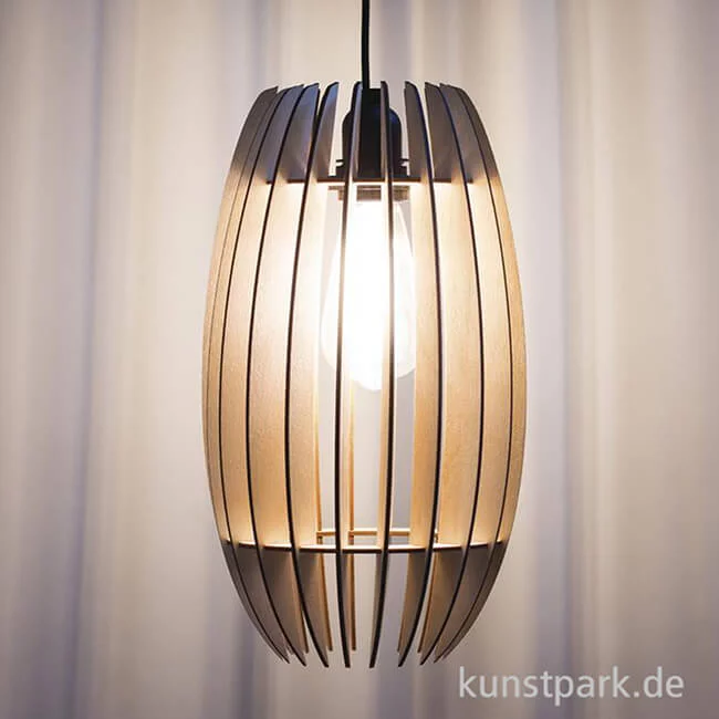 Artikelbild 2 des Artikels “Holz Lamellenlampe - Helsinki, 20 x 20 x 35 cm “