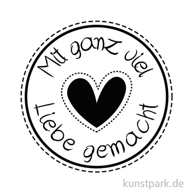 Artikelbild 2 des Artikels “Holz-Stempel - Mit Liebe - 3 cm Durchmesser “