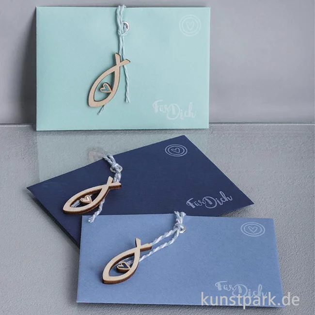 Artikelbild 2 des Artikels “Holz Streuteile Fische, Natur, 4-6 cm, 16 Stück “