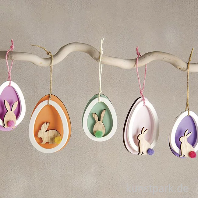 Artikelbild 2 des Artikels “Holz Streuteile Hase, Bunt, 3-3,7 cm, 12 Stück “