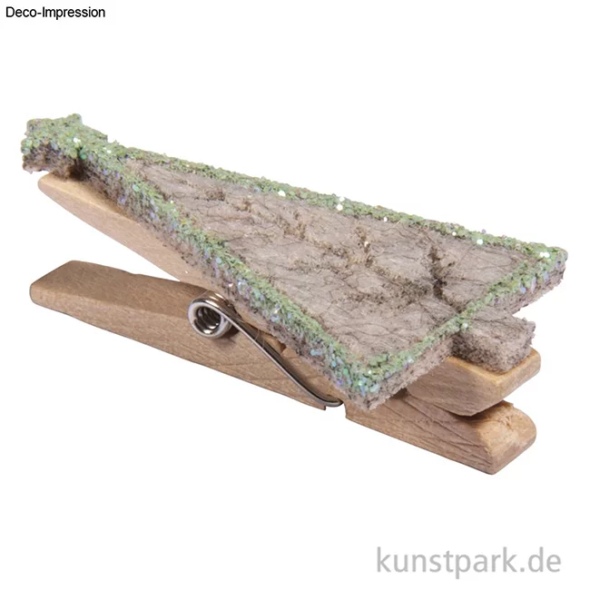Artikelbild 2 des Artikels “Holz Weihnachtsbaum auf Klammer, 3 x 5,2 cm, 6 Stück “
