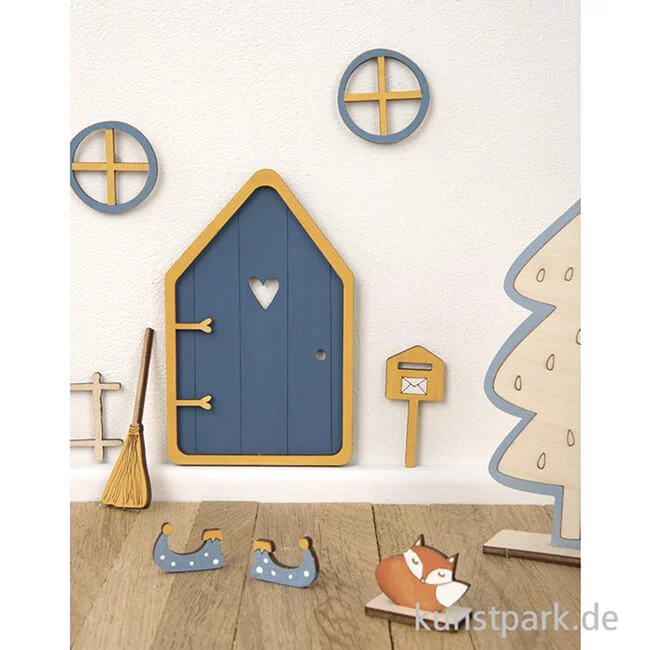 Artikelbild 2 des Artikels “Holz Wichteltür Tomte, Natur, 24-teiliges Set “