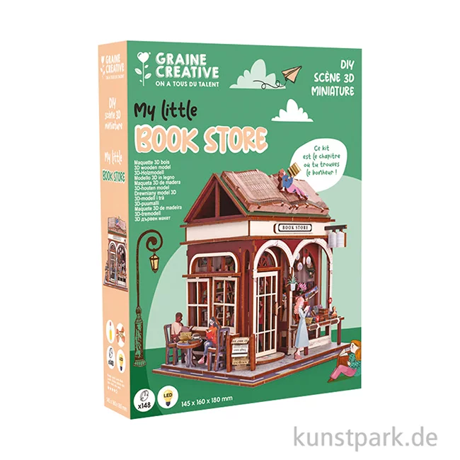 Artikelbild 2 des Artikels “Holzbausatz 3D, Miniatur Buchladen, Book Store “