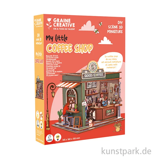 Artikelbild 2 des Artikels “Holzbausatz 3D, Miniatur Cafe, Coffee Shop “