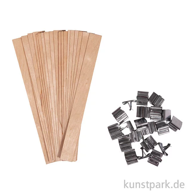 Artikelbild 2 des Artikels “Holzdocht mit Metall Dochthalter, 1,5 x 15 cm, 20 Stück “