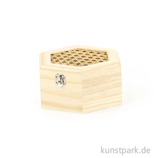 Artikelbild 2 des Artikels “Holzkästchen mit Deckel, Sechseckig, 130 x 60 x 113 mm “