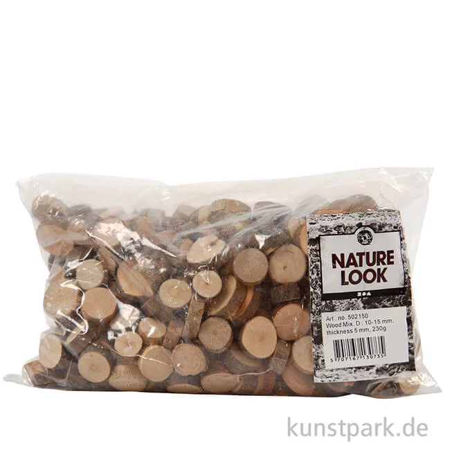 Artikelbild 2 des Artikels “Holzscheiben-Mix, Durchmesser 10-15 mm, 230 g “
