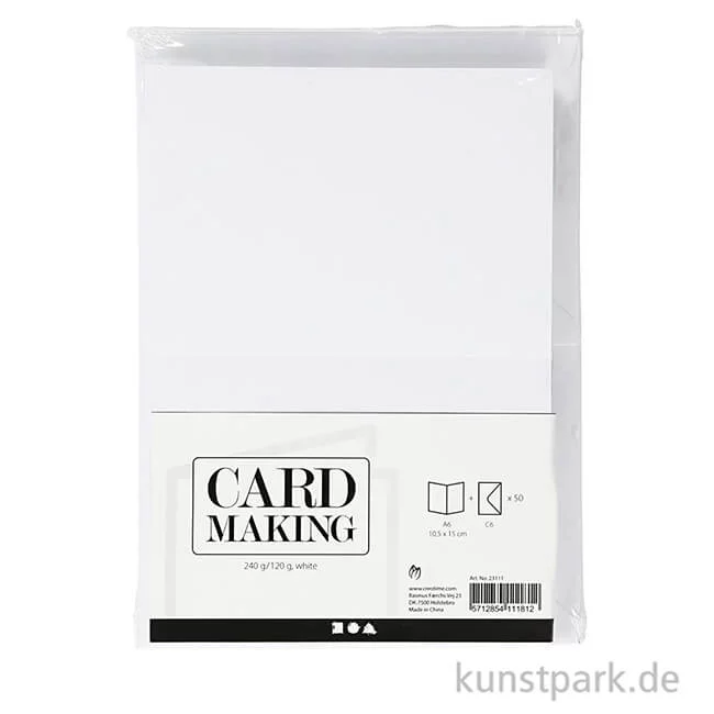 Artikelbild 2 des Artikels “Karten und Kuverts - Weiß, 10,5 x 15 cm, 50 Sets “
